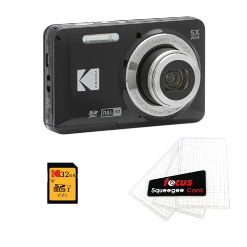 Kodak PIXPRO Friendly Zoom FZ55 �f�W�^���J����(�u���b�N) 32GB�������[�J�[�h�ƃf�W�^���J����LCD�X�N���[���v���e�N�^�[(3�A�C�e��)