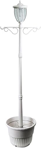 Sun-Ray Kenwick 312064 - Lámpara con forma de farol de calle que funciona con energía solar, con una sola bombilla, con macetero debajo y colgadores