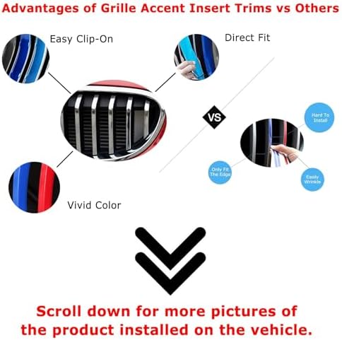 iJDMTOY Exact Fit ///M-Colored Grille Insert Trims Compatible With 2016-2019 BMW X1 Front Center Kidney Grilles (7 Beams) - 3