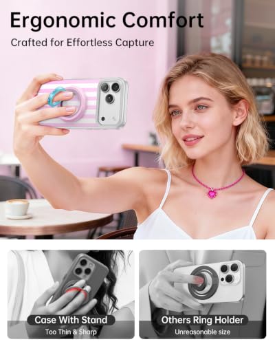 Image of SYNCWIRE Magnetic Phone Ring Holder, for MagSafe Phone Grip Stand Kickstand | 360 Rotation, Double-Sided Magnet, Cell Phone Grip Finger Holder, for iPhone 17 16 15 14 13 12 Pro Max, MagSafe Accessories