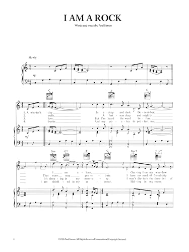 The Simon & Garfunkel Collection | Piano/Vocal/Guitar Songbook| Classic Folk Rock Sheet Music Book for Students and Teachers | Authentic Arrangements with Lyrics Chords Piano Practice and Performance - Thumbnail 4