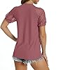 HAOMEILI Women’s Short Sleeve V Neck Tops Lace Shi... #3