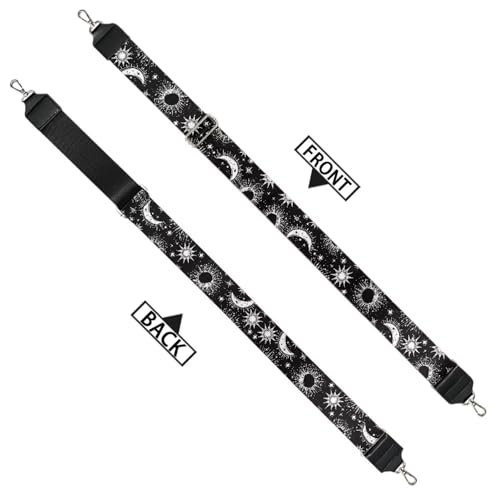Image of GLENLCWE Moon and Star Purse Straps Replacement Crossbody Adjustable Bag Strap for Purses Guitar, Wide Shoulder Strap for Women