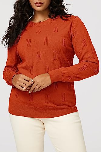 Image of Arach&Cloz Women's Soft Knit Sweater Fall Dressy Casual Pullover Tops
