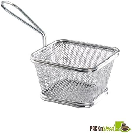 PacknWood 294PAN17 4.9 x 4 x 3.2 in. Mini Metal Fryer Basket