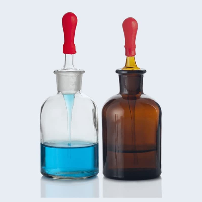 Glaskolben for das Labor, 30 ml, 60, 125, transparente oder braune Tropfflasche aus Glas for Eintropfen von Reagenzien(Clear 125ml 2pcs)