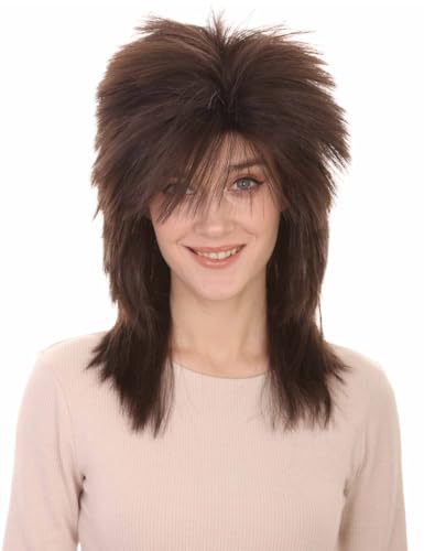 Wigs2you.com���f�B�[�X �t���E�B�b�O �X�p�C�N�}���b�g�X�^�C�� �R�b�p�[���b�h �ϔM�t�@�C�o�[ �y�� �p���N�E���b�N�E80�N��R�X�v���p - �_�[�N�u���E��