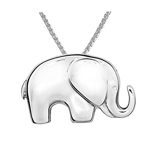 Paul Wright - Collar con colgante de elefante africano, plata de ley 925, 41 cm más 5 cm
