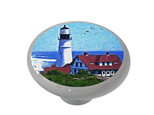 Gotham Decor Harbor Lighthouse Ceramic Drawer Knob