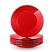 LOVECASA, Seria słodkie, talerze obiadowe porcelanowe talerze obiadowe talerz obiadowy talerz boczny talerz na przekąski talerz sałatkowy, opakowanie 6 szt. czerwony