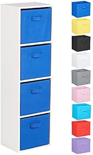 Hartleys 4 Tier White Cube Unit - Choice of Storage Boxes