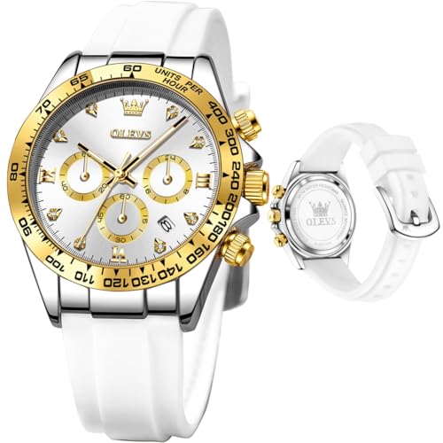 Image of OLEVS Luxury Diamond Small Female Watches - Stainless Steel Bracelet, Waterproof Business Dress Analog Luminous Date Ladies Watches