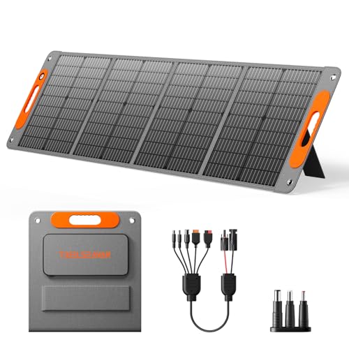 120W Portable Solar Panel for Power Station, 24% High Efficiency ETFE Foldable Solar Panel Charger, QC3.0, Type-C 60W, MC4 Output, IP65 Waterproof, for Outdoor Camping, RV, Emergency Power Supply