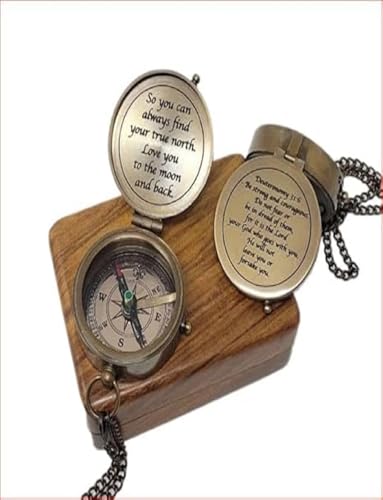 Brújula de latón personalizada con escritura a mano personalizada, regalo para hombres, regalo para papá, regalo de cumpleaños, regalo de bautizo miniatura 1