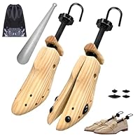 JJDPARTS Wooden Shoe Stretcher, Pair 4-Way Shoe Expander Widener Wooden Shoe Tree Extender spiral pattern for Women and Men