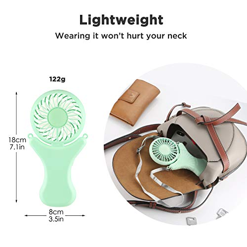 Outxe Personal Necklace Mini Fan 3000Mah Hands-Free Portable Fan Usb 3 Settings, Folding Electric Cooling Fan Handheld Fan #TOP2