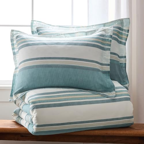 Couette pour très grand lit en coton bleu sarcelle Levtex Home - 6