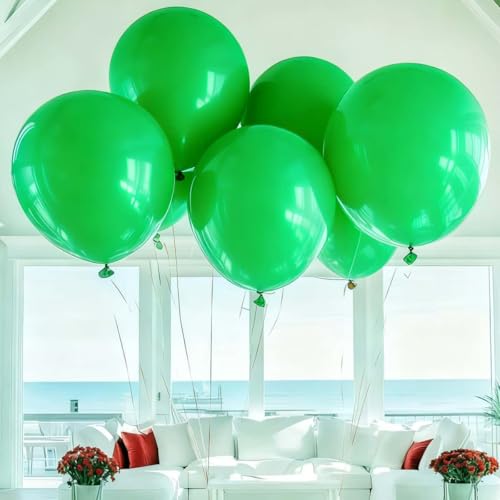 Image of 30 Pack Green Balloons 36 Inch Green Latex Large Balloon Bulk - for Forest Party Decorations and Events