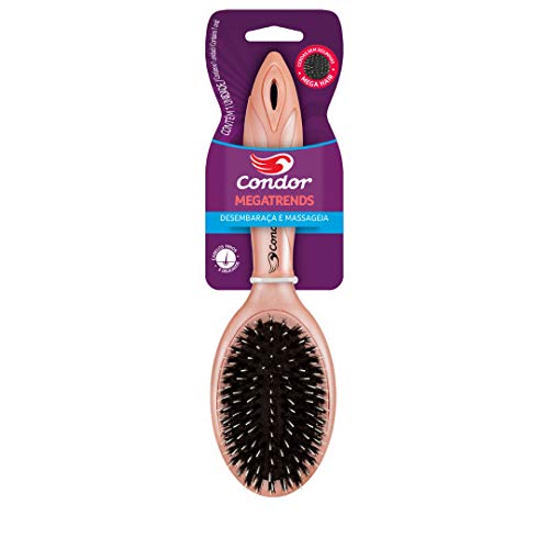 Escova Almofadada Megatrends Profissional para Cabelos com Mega Hair ou Fios Finos e Frágeis, Condor