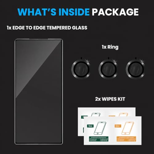 Image of FIRST MART Tempered Glass for Samsung Galaxy Z Fold 5 5G with Black Camera Ring Guard & Installation Kit | HD Clear Edge-to-Edge Screen Protector, Scratch Resistant, Case-Friendly | Pack of 1