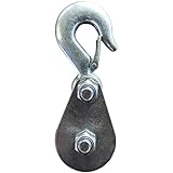 1T Heavy Duty Pulleys for Lifting Pulley Hook, Snatch Block Pulley Single Pulley Hook with Pulley, Lifting Pulley with Hook Block for 1/2 Rope