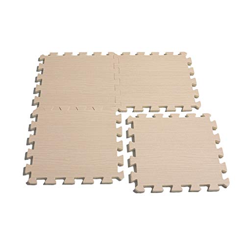 CAP Barbell 3/8â€ Thick Puzzle Exercise Mat with Light Wood Style Pattern, 12 Square Feet (MT-1112BG)