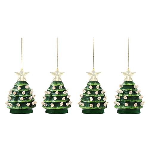 Mr. Christmas 4 Inch Nostalgic Ceramic Tree Ornaments, Set of