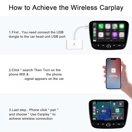 Caixa Adaptadora Carplay Sem Fio - Converta Carplay Com Fio Em Sem Fio, Conexão Automática, Plug and