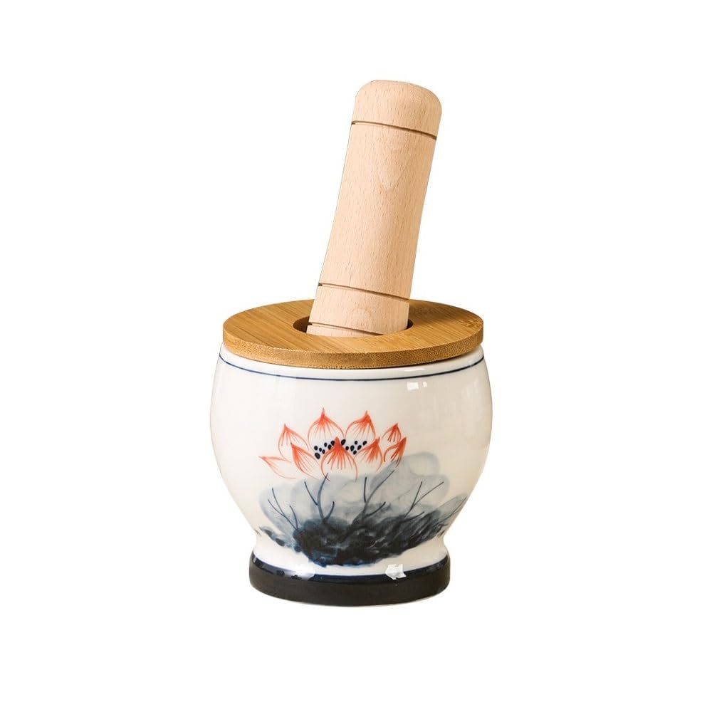 Mörser und Stößel Keramikmühle, Haushaltsmörser und Stößel, Mörser und Stößel-Set, Knoblauchmörser, Gewürzstampfer, manuelle Kräutermühle Pestal & Morter