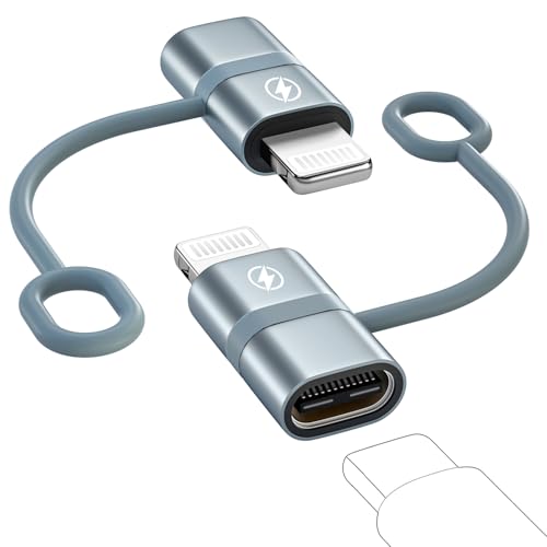BLITEZZ 2Pack 36W Adaptador USB C a Lightning para i Phone Cargando,Carga Rápida Adaptador Tipo C a Lightning Hecho para iPhone 14/13/12/11/Pro/X/SE/8/6/iPad/AirPods;Anti-Pérdida,No para Audio/OTG
