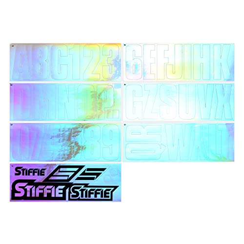 Image of STIFFIE Uniline Rainbow Chrome 3 inch Boat & PWC Registration Decals • Numbers Letters Stickers