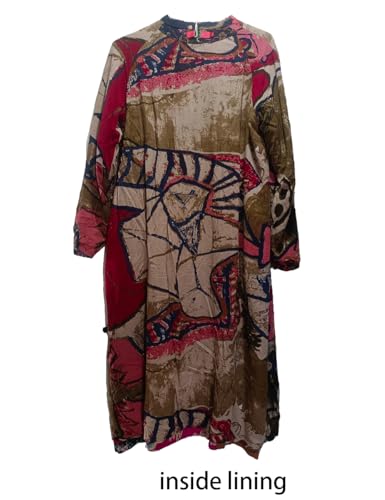 Women's Trench Coat Cotton Linen Floral Print Jacket Chinese Style Patchwork Outwear 7