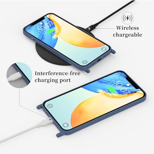 Image of Compatible with iPhone 14 Pro Max Case with Lanyard Crossbody iPhone Case with Strap Adjustable Shockproof Drop Protection Silicone Phone Cover for iPhone 14 Pro Max 6.7'' Dark Blue