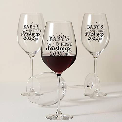 Verres à vin drôles pour le premier Noël de bébé | Cadeau maman de 325 ml - 8