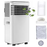 3in1 Mobile Klimaanlage mit Abluftschlauch 3 Modi 9000 BTU 24h Timer Aircooler Fensterabdichtung Abluftschlauch Fernbedienung Klimagerät Klima Anlage Air Cooler Air Conditioner Fensterkit inklusive