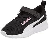 PUMA Unisex Baby Flyer Runner V Inf Sneaker, Black White-Prism PINK, 20 EU