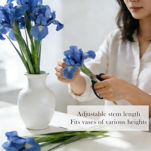 Iris artificiales de seda Allinlove flores blancas decorativas para jarrones de mesa 4
