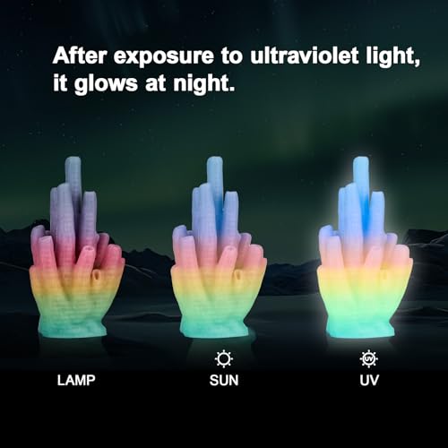 Image of ERYONE Glow in The Dark Filament 1.75mm, 3D Printer PLA Filament Dimensional Accuracy + /- 0.02mm, 1kg (2.2LBS) /Spool, Neon Rainbow