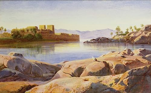Tableau Toile Philae sur le Nil Edward Lear Décoration Murale Salon 60x90cm