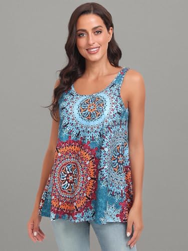 Image of Rosyline Tank Top for Women with Built in Bra Flowy Swing Undershirt Tank Tops S-4XL