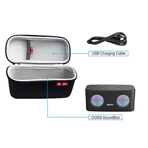 Doss Soundbox Plus Portable Wireless Bluetooth Speaker Bundle Official Protective Travel Case-White&Black #TOP1