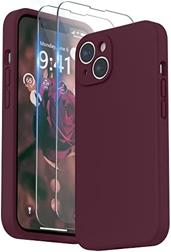SURPHY Liquid Silicone Case Compatible for iPhone 14 Case, Individual Protection for Each Lens Shockproof Full Body Thickened Rubber for iPhone 14 6.1 inch 2022, Pink Sand