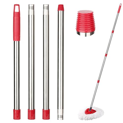 Mango de fregona para Viledar All Turbo Mop Stick, Poste de fregona Ajustable de Acero Inoxidable para Spin Turbo/Turbo Smart/EasyWring, se Adapta a O-Cedar y la mayoría de fregonas
