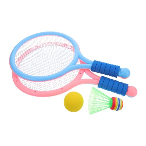 TOBBOMEY 1Juego Raquetas de Bádminton Pequeños Raquetas de Tenis de Plástico Deportivo Portátil Interiores y Exteriores Incluye Raquetas Bádminton