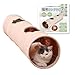 PeLo 猫用トンネル おもちゃ キャットトンネル 折りたたみ式 2穴付き 一人遊び対応 猫遊び用品 室内用 オックスフォード生地