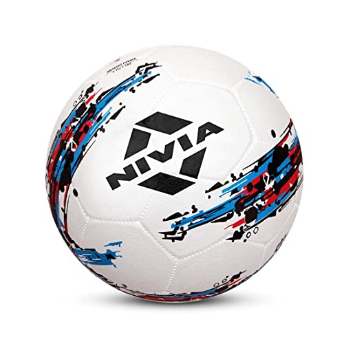 Image of Nivia Storm Rubber Football with Ball Pump, Size 5, (White)