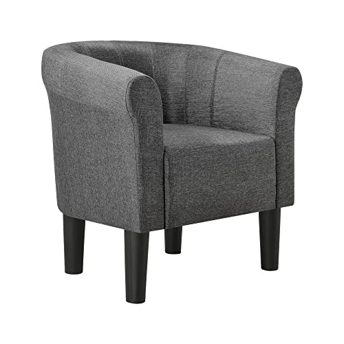 [en.casa] Sillón Relax Elegante Butaca 70x70x58 cm Asiento cómodo 100% Poliéster Gris Oscuro