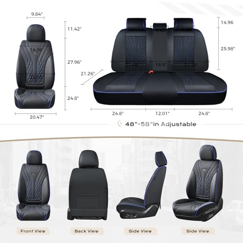 Image of Coverado Car Seat Covers, Car Seat Covers Front Seats, 2-Pack Front Seat Cover, Nappa Leather Waterproof Seat Covers, Car Seat Protectors, Automotive Seat Covers Universal Fit for Most Vehicles