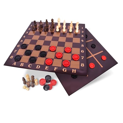 Elbow Room Games juego 3 en 1 ajedrez y damas miniatura 1