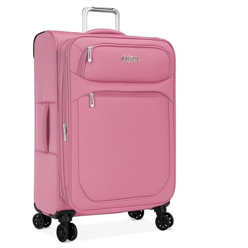 World Traveler Dejuno Cirrus Lightweight Expandable Spinner Luggage, Pink, Large Checked